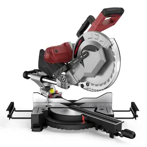 12-Inch Dual-Bevel Sliding Compound Miter Saw, 3800RPM, 15 Amp, Single Bevel 0-45° with Extension Table, 36T Blade, Power Saw for Metal, Plastic, Wood, Laminates Multiple Summervibes outdoorfun Set Household Tool Adjustable Stand Grinder