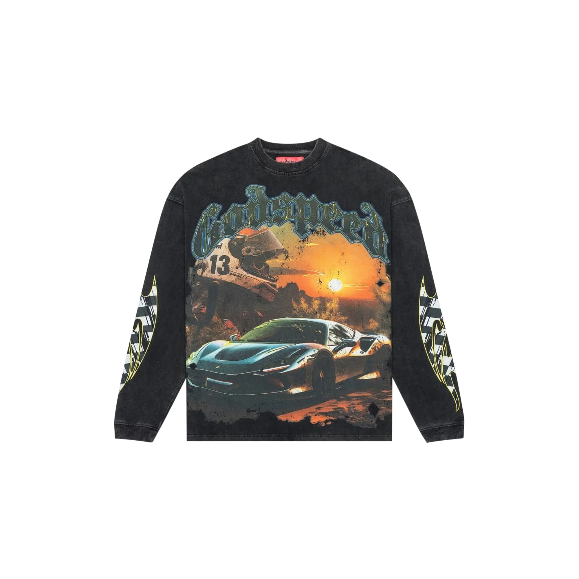 Sunset Drift LS T-Shirt "Black Wash" 8ZDGNQ1F