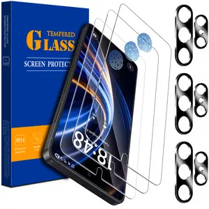 [3+3 Pack] for Samsung Galaxy S26 Ultra / S26+ / S26 / S25 Ultra / S25+ / S25 / S24 Ultra / S24+ / S24 Tempered Glass Screen Protector & Camera Lens Protector, HD Clear Anti-Scratch