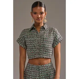 BRIGETTE TWEED BUTTON DOWN