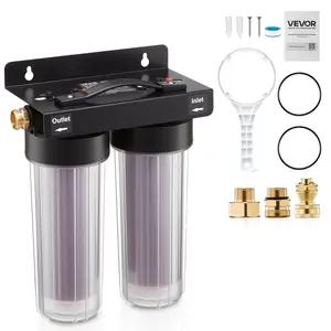 Wall Mount Deionized Water System - Spot-Free Car Wash Final Rinse Filter with 2 x 0.5L Color-Changing Resin, Compatible with Cars, RVs