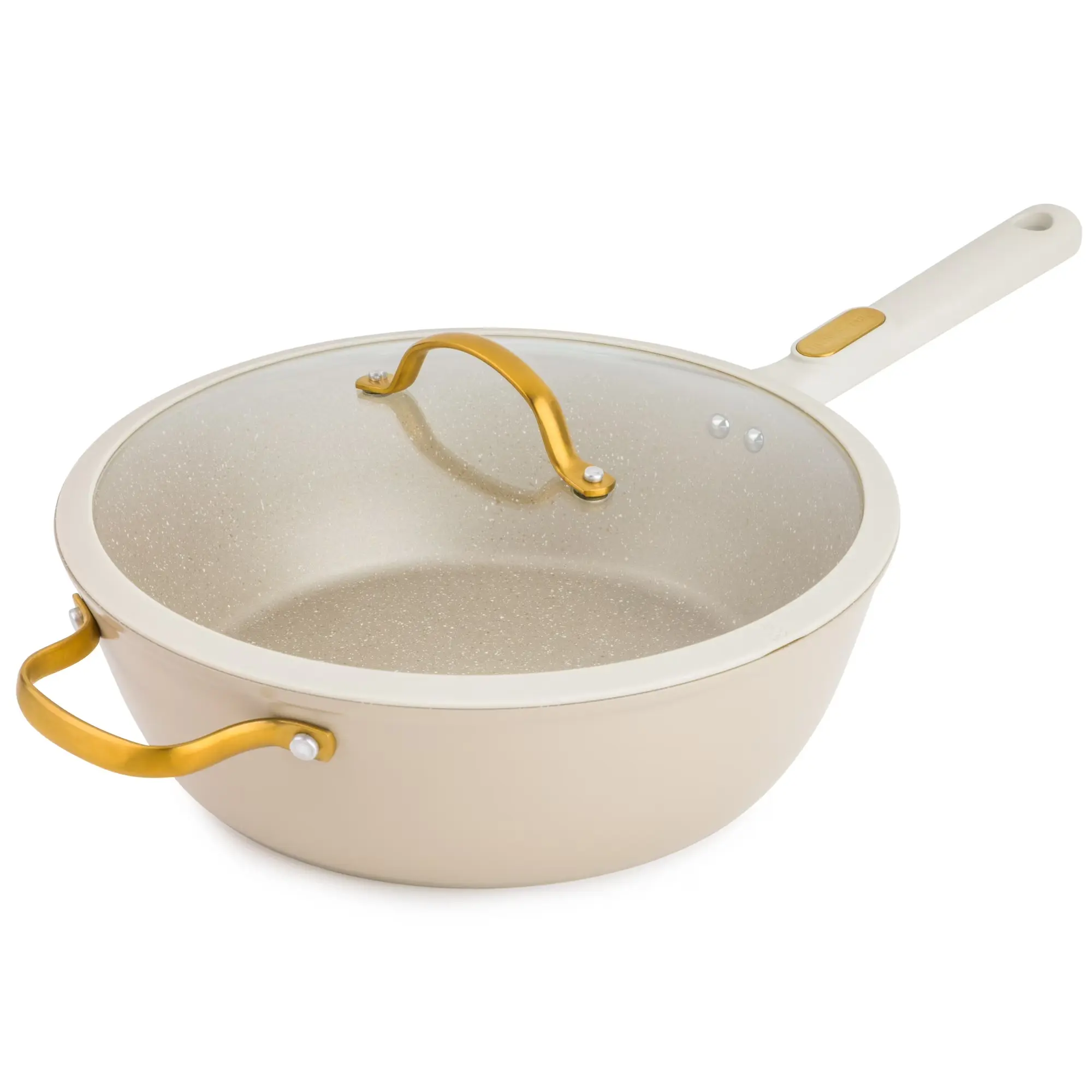 5-Quart Non-Stick Aluminum SautÃ Pan - Taupe & Gold, Granite Collection