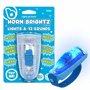 Brightz HornBrightz Light Up LED Bike Horn Light - 12 Unique Sound Effects & Color-Changing LED Lights Tool-Free Installation for Bikes & Scooters
