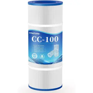 CC100 Pool Filter Cartridge Replacement for Pentair Clean & Clear 100, CC100, R173215, Pleatco PAP100, Unicel C-9410, Filbur FC-0686, 100 sq. ft Cartridge, L x OD: 23-5/8" x 10-1/16"
