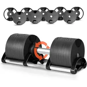 70lb Adjustable Dumbbell Weight, Fitness Equipment with Anti-Slip Metal Handle,
