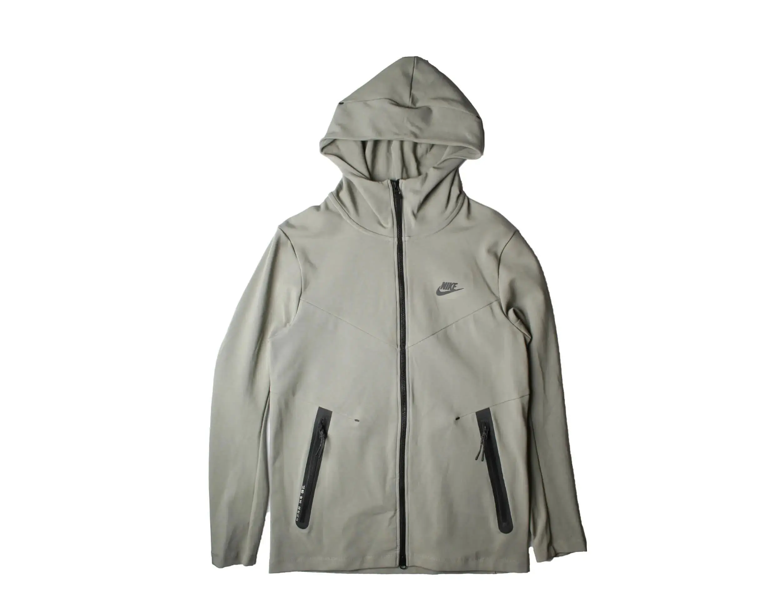 Nike Sportswear Tech Full-Zip Hoodie in Dark Stucco/Black Cotton | Men's