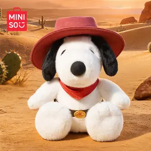 MINISO Snoopy Sitting Plush Doll – Snoopy Western Cowboy Soft Stuffed Toy, Adorable Cowboy Outfit Design, Cuddly Collectible for Snoopy Lovers, Kids & Fans  – Perfect New Year Gift, Birthday Surprise, or Holiday Present for All Age