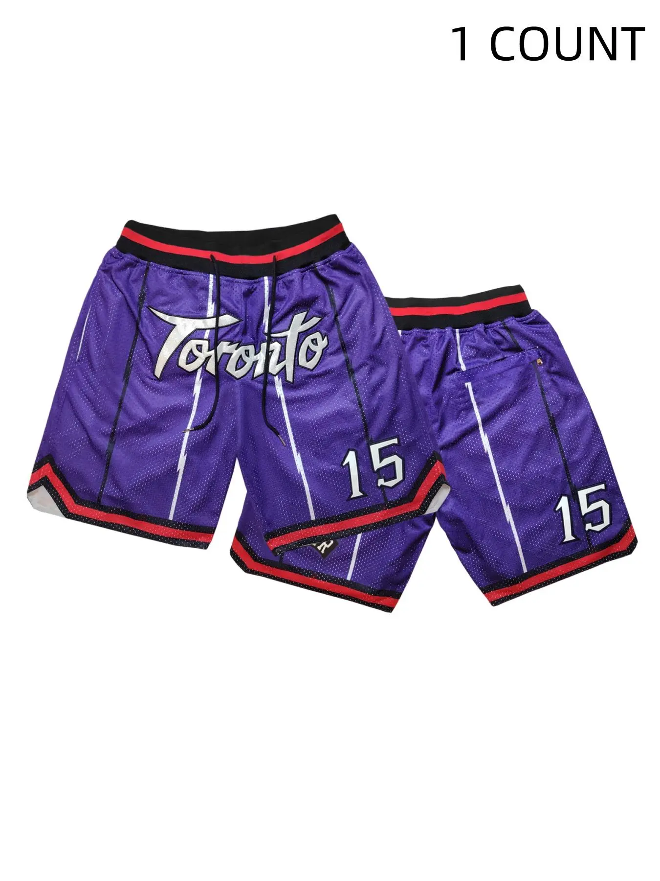 Men's Toronto Letter and Number Embroidery Basketball Shorts, Casual Breathable Quick-Dry Elastic Waist Design, Pocket Sports Shorts for Workout, Active Shorts, Athletic Shorts