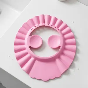 Baby Shower Cap Cute Waterproof Ear Protection Adjustable, Soft Silicone Thickened Anti-Allergy Bath Hat, Reusable Baby Bath Protector, Safe Head Support