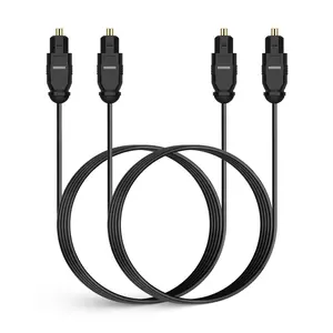 2 PCS Digital Optical Audio Cable 6ft1.8M - [24K Gold-Plated, Ultra-Durable] Slim Optical Cable Digital Audio Cable for Home Theater, Sound Bar, TV, PS4, Xbox, PlayStation & More