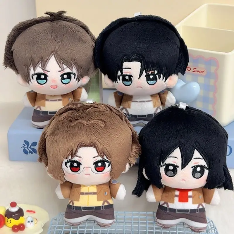 10CM Attack on Titan Chibi Plush Doll, Cute Anime Character Bag Charm, Soft Fluffy Collectible Gift for Kids & Fans