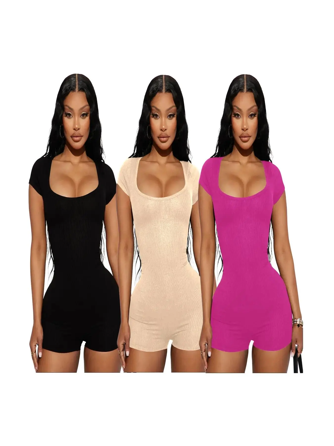 Black*1 pc+Apricot*1 pc+Hot Pink*1 pc