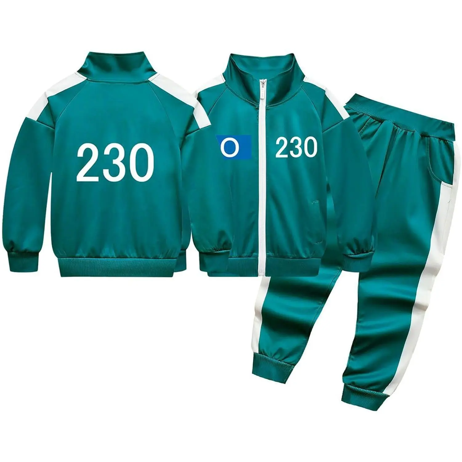 Squid Game Season 2 Tracksuit Costume for 100 Days of School Party Cosplay 2 Piece Unisex Funny Korean Classic Track Suit Set with Jacket