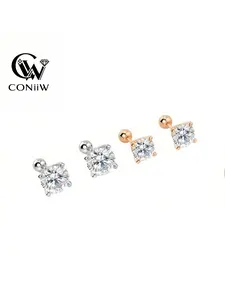 0.3ct/0.5ct/1ct Moissanite Retro Earrings, Silver Color Prong Setting, Perfect for Wedding, Daily Wear, Gifts for Anniversary, Birthday, Moissanite Stud Earrings, Moissanite Studs Earrings