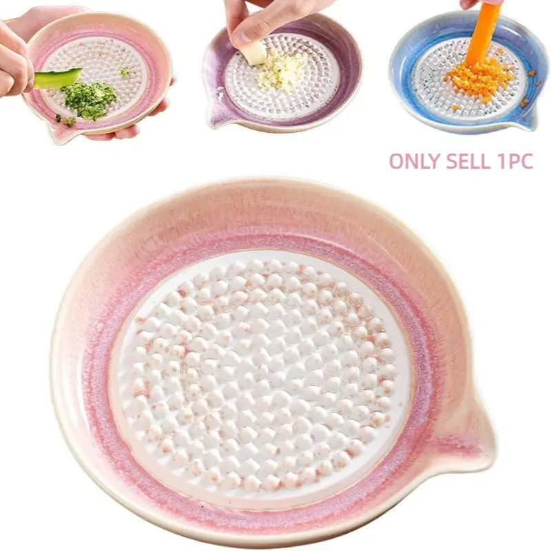 Ceramic Grater Board, Multi-Functional Garlic Press, Ideal for Ginger, Cheese, Chocolate, Fruits, Vegetables, Durable Kitchenware, Hole-Free, Kitchen Design, Multipurpose, Cooking Tool, Utensils