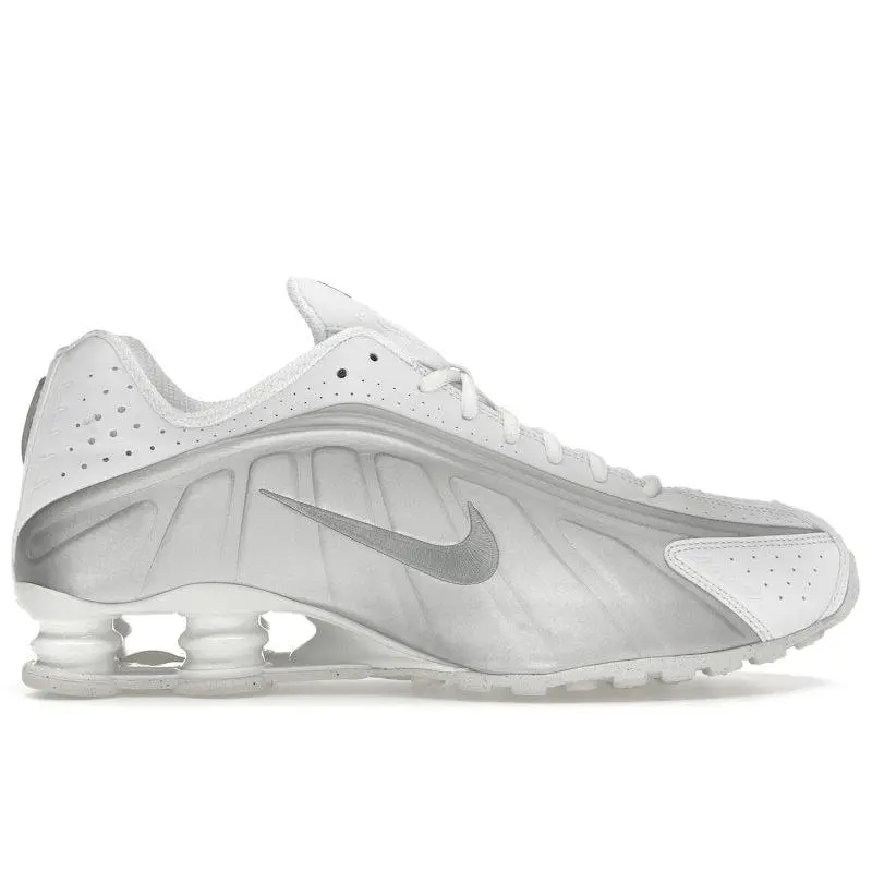 Nike Men's Shox R4 White Bright Crimson Metallic Silver, from StockX
