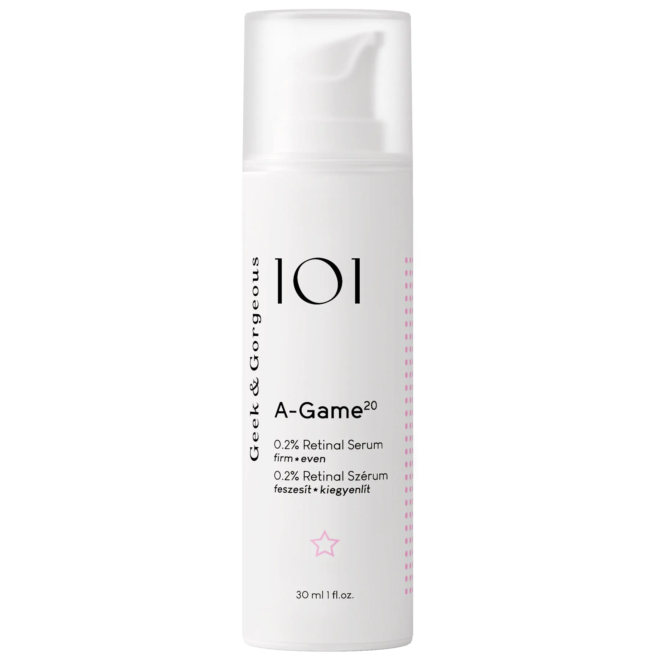 Geek & Gorgeous A-Game 20 Retinal Serum - 0.2% Retinaldehyde, 1% Ectoin, 30ml - Vegan, Fragrance-Free, Cruelty-Free - Soothing Repair, Dullness Fix, Uneven Skin Tone Corrector, Anti-Aging Radiance Booster for All Skin Types, Anti-Aging Glowing Skin Booste