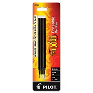 Pilot 72838 Refill for FriXion Erasable Gel Ink Pen Black 3-Pk