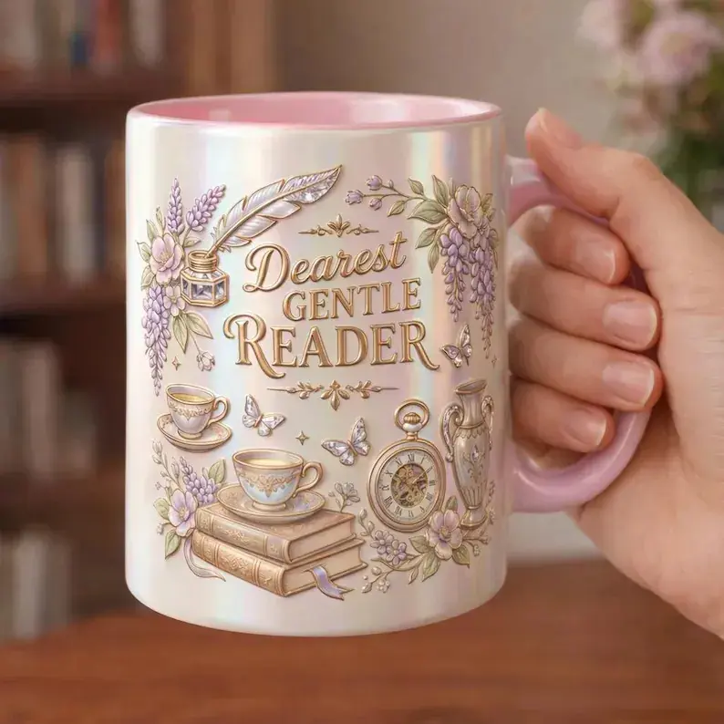 Dearest Gentle Reader Acent Mug, Bookish Tea Lover Gift, Romance Reader Accent Mug, dealsforyou, summerwins, midyearsale, restock, dealsforyoudays