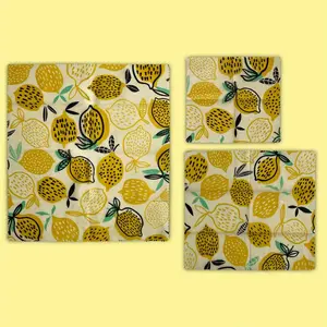 Wrapsly Reusable beeswax kitchen wraps - Lemon 3 pack - S,M,L