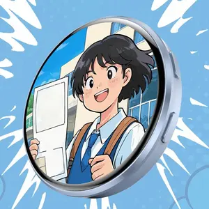 New E87 Smart Electronic Display Badge Decoration, Connects Via APP, Wireless Anime Design Peripheral Image, Intelligent Bar Button Emblem