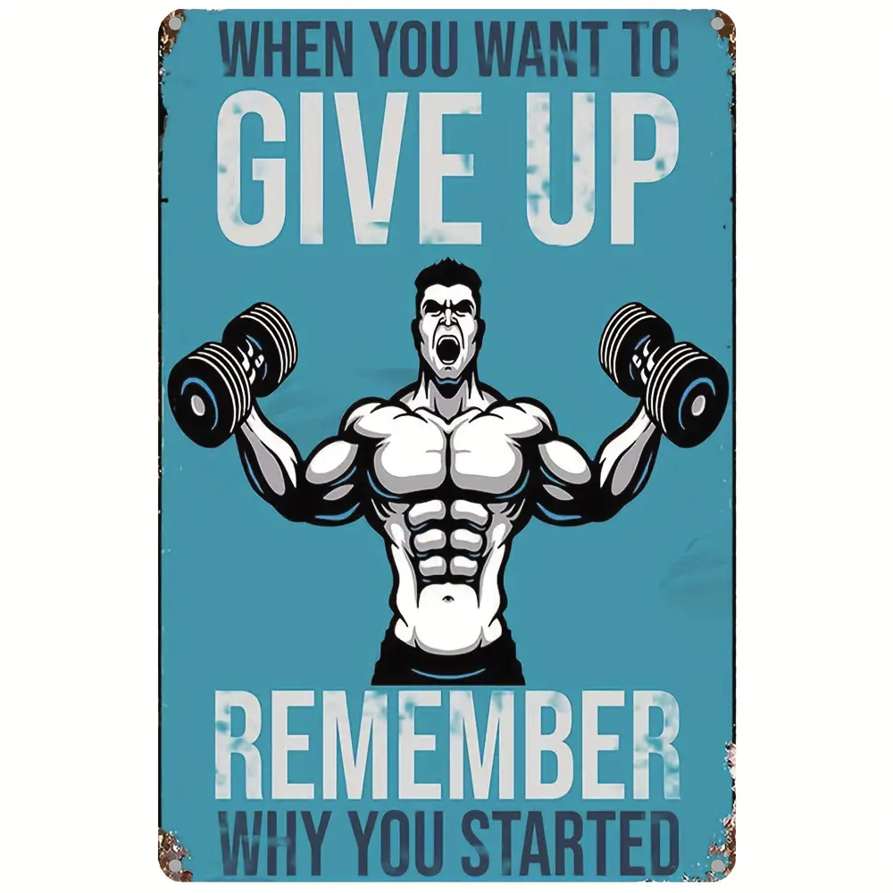 1 count, "Gym Room When You Want To Give Up Remember Why You Started Weightlifting Man Motivational Sign for Gym Workout Sign for Home Gym Fitness Sign Workout Room Decor Inspirational Gym Wall ArtSigns 12 X 8 Inches  30x20cm