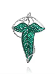 Green Leaf Design Brooch, Fashionable Clothes Accessories for Women & Men, Trendy All-match & Exquisite Brooch for Birthday Gift, Flower Brooch Pin