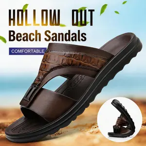 Men's Comfortable Sandals, Non-Slip Quick-Dry Summer Slides for Beach & Outdoor