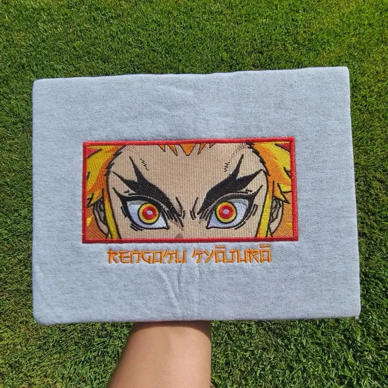Rengoku Embroidered Sweatshirt or Hoodie Menswear Tops
