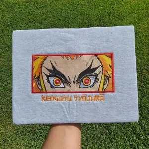 Rengoku Embroidered Sweatshirt or Hoodie Menswear Tops