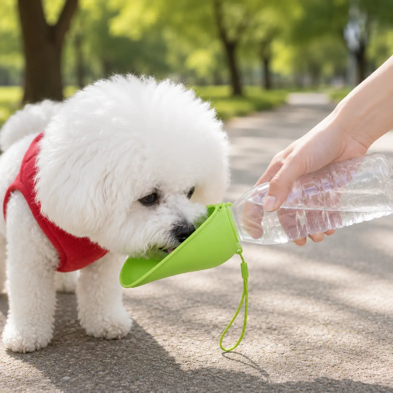 (Better Value for 2-Pack) Furlyn Portable Foldable Pet Travel Cup - Leak-Proof Drinker with Flip-Out Bowl, Easy-Carry for Outdoor Hiking, Camping (For Dogs, Cats), Easy Carrying