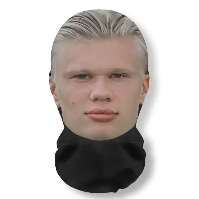 Full Face Mesh Mask with Realistic Print, Comfortable & Silly Wearable for Mask Cosplay, Stretchable Costume Accessories for Soccer Fans, Gift, Halloween, Party, Party Face Masks