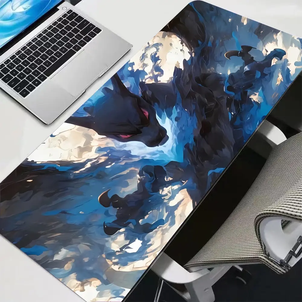PKM Mega Chaariizard Blue Flame Japanese Ink Gaming Mouse Pad Playmat Anime Play Mat TCG, Deskmat & Mousepad
