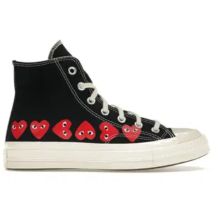 Converse Men's Chuck Taylor All Star 70 Hi Comme des Garcons PLAY Multi-Heart Black, from StockX