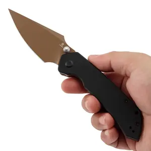 Tenable Fenrir Top Liner Lock Folding Pocket , 3.4"  Rose Gold Nitro-V , Aluminum G10 Handle, Sparrow Design B1034H Series, EDC  for Camping  Survival Outdoor Adventure & Gift