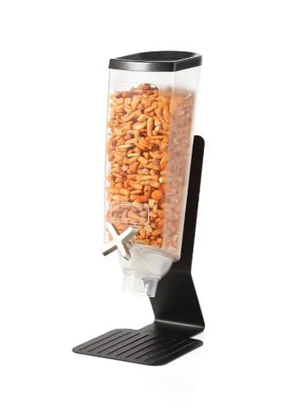 Single Container Snack Dispenser with Black Steel Stand