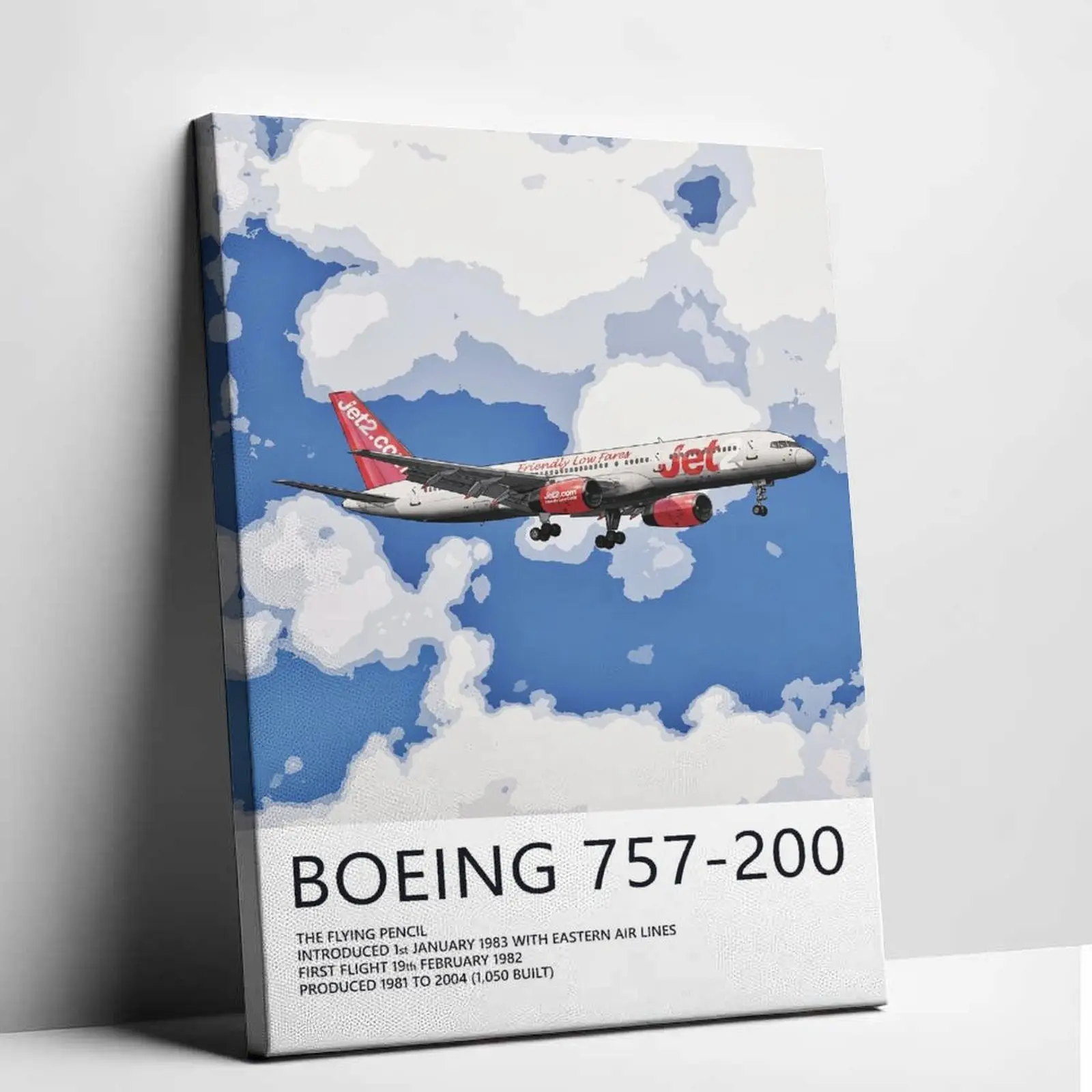 1-Piece Boeing 757 Jet Aviation Wall Poster Print, Aviation Art, Airliner Art Print, Pilot Gift, Airline Decor, Living Room Decorations, Room Decorating, Decoration For Room