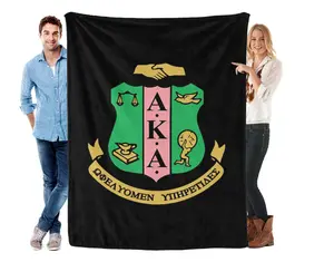 Alpha Kappa Alpha, also known as Sorority Badge Print Flannel Blanket Cooling Blanket Home Decor Soft and Comfortable for Bedroom and Living Room, also known as Member Sorority Sisterhood, Perfect Gift
