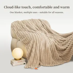 1 piece blanket roll/sofa throw, suitable for all seasons, thickened plush fabric, ideal for mid-day naps and office warmth, soft and skin-friendly, available in multiple colors