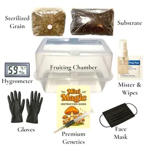 MyndBloom Complete Home Grow Kit – All-in-One Beginner System with Sterilized Grain, Substrate, Hygrometer & Supplies