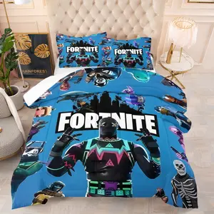 Fortnite Comforter Set, Including 1 Quilt and 1 or 2 Pillowcases Without Pillows,Suitable as Fashionable Bedding Set for Family or Friends,Soft and Warm Bedroom Decoration for Gaming Enthusiasts