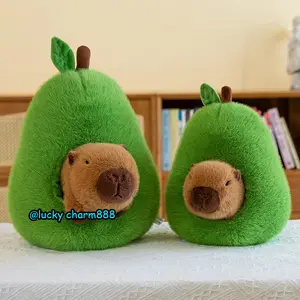 Avocado Capybara,Capybara Stuffed Animal, Capybara Plush, Capybara Toys with Turtle Backpack Plushies Hugging Gifts for Kids Brown Snuggle Bear