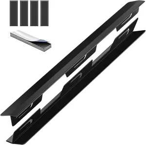 2 count Kitchen Stove Gap Covers Stainless Steel 16.5~33 Inch Adjustable Oven Gap Filler for Counter Stove Guards Heat Resistant Effectively Protect Cooktop Trim Kit Suitable for Uneven Surface(Black)