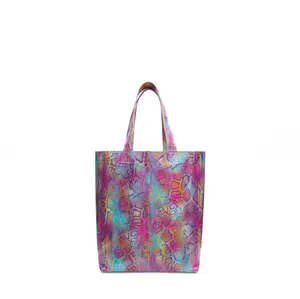 Eddy Steph Fuchsia & Teal Snake Colorful Print Basic Bag with Original Design