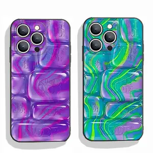 NeeDoh Cool Crush Ice Cube Phone Case, 3D Visual Effect Bubble Case,Glossy Protective Cover, Colorful Aesthetic Case for iPhone 11 12 13 14 15 17 Pro Max Air 16 Plus ,Samsung S26 S25Ultra S24FE S23 S22 S21, Shockproof Full Camera Protective Silicone Cover