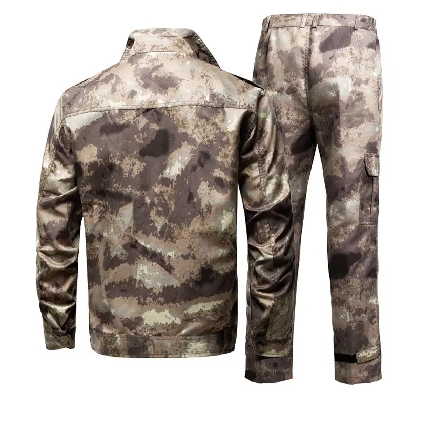 Unisex 2-Piece Tactical Combat Suit for Menswear, Breathable Ripstop Set with Pixelated Pattern & Adjustable Fit for Outdoor Workwear, Outfits, Student