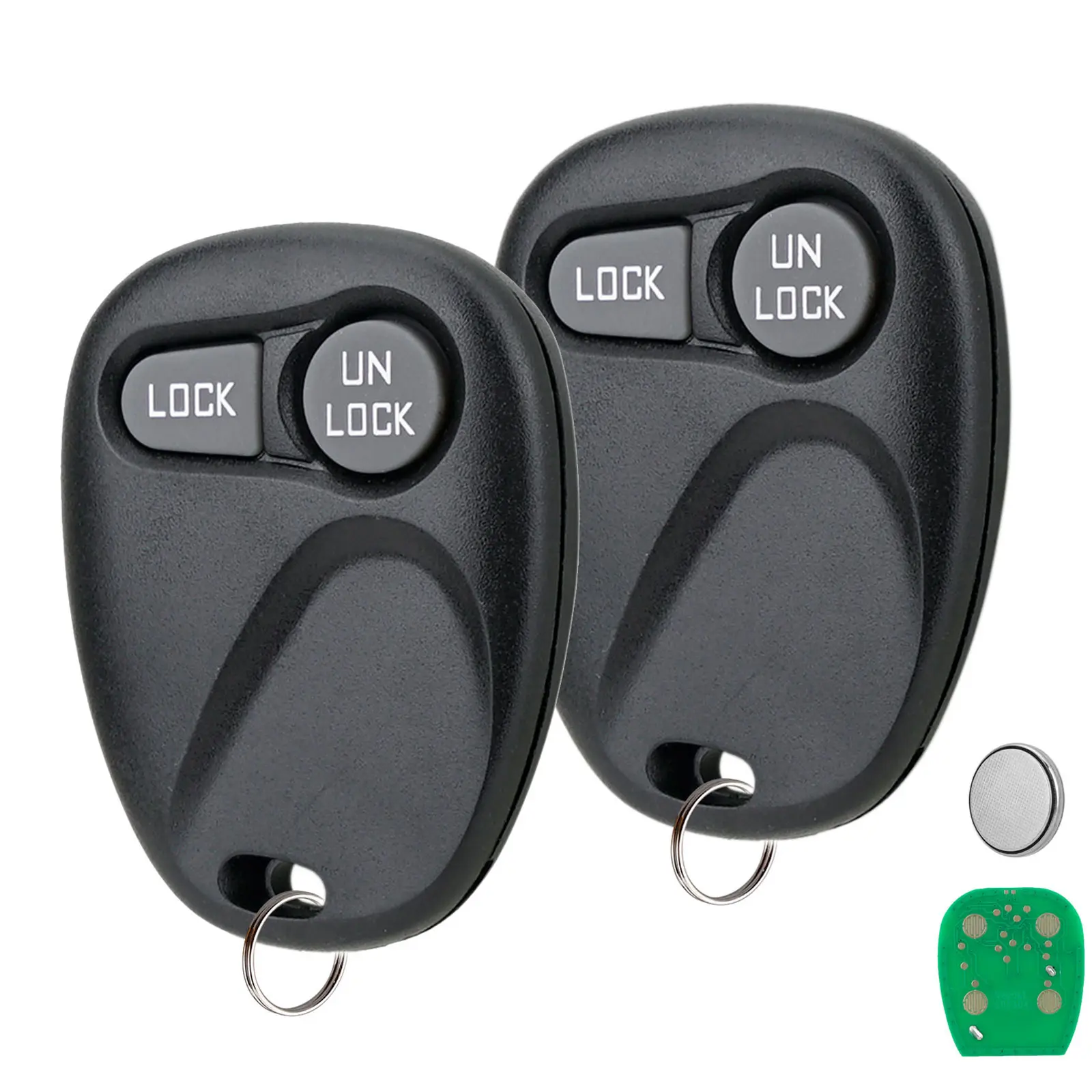 Automotive Key Fob Replacement - Includes 2x Remote Key Fob Car Accessories with Batteries for Chevrolet Tracker 1999-2004, GMC Sierra, Sonoma, 315 MHz ABO1502T 16245102