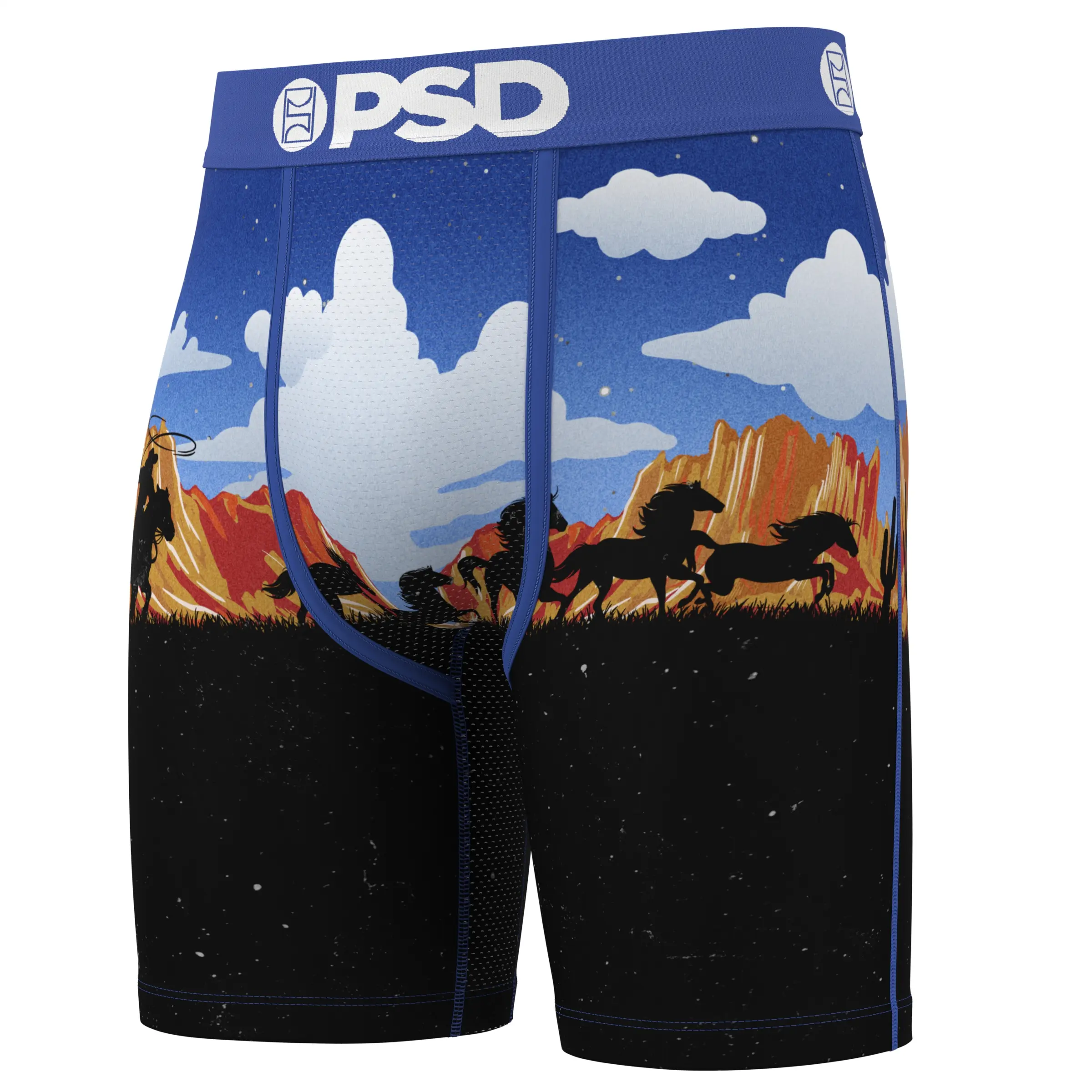 PSD Mens Aces High Boxer Brief - Standard Length 7 Inch Inseam, Soft and Breathable Poly Blend Fabric