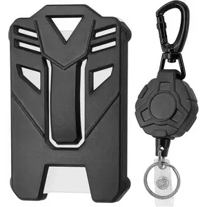 Heavy Duty Black Retractable Badge Reel with Carabiner – Tactical Keychain for ID Badges!