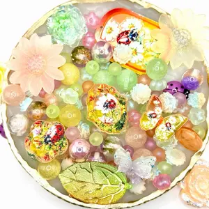 Love Bug, Colorful Resin and Acrylic Beads & Charms Mix for DIY Beaded Pens Keychains Phone Chains Sun Catcher Car Hanger and Other DIY Jewelry Accessories Crafts or Projects